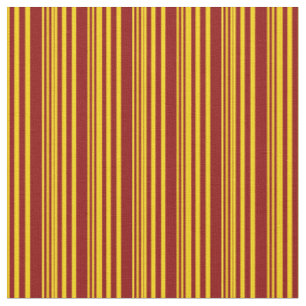 Tissu Jaune et rouge foncé Motif rayé/bordé