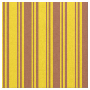 Tissu Jaune et Sienne Striped/Linked Motif
