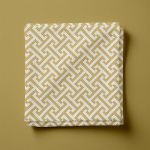 Tissu Jaune Moutarde Motif Grec à la Clé