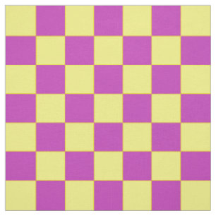Tissu Jaune violet Checker Motif Textile