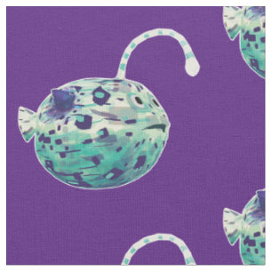 Tissu "Je suis fascinant..." Le poisson-lampe-livre réal