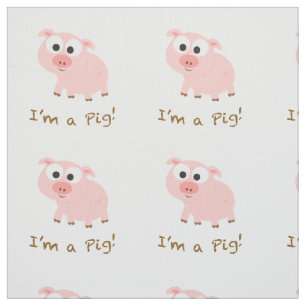 Tissu Je suis un cochon