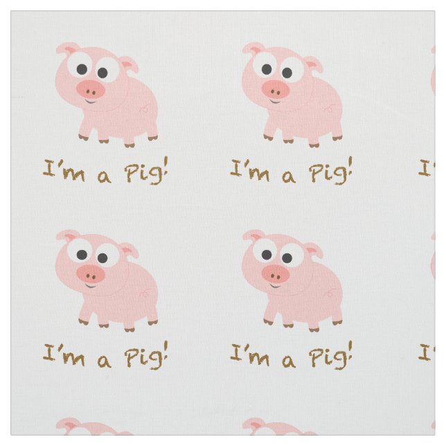 Tissu Je suis un cochon (Échantillon)