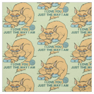 Tissu Je t'aime dire graphique de chat drôle