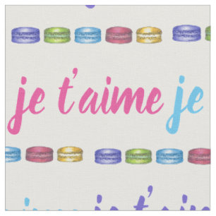 Tissu Je T'aime Je t'aime France Pâtisserie Macaron Fran
