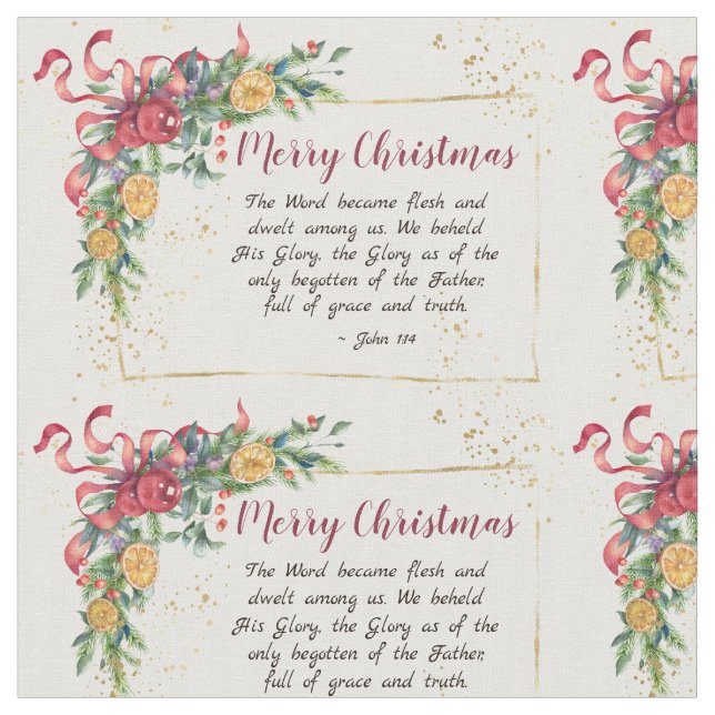 Tissu Jean 1:14 La Parole devint Flesh, Noël (Fermer)