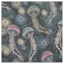 Jellyfish et anémones éthériques en Turquoise et r