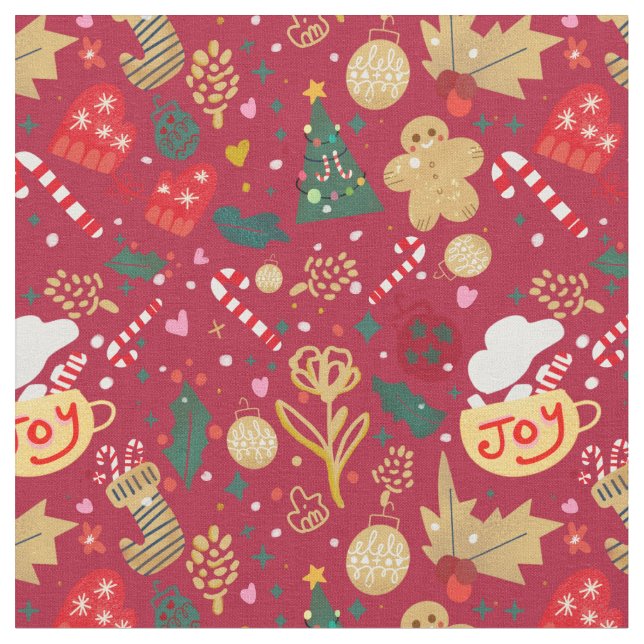 Tissu Joie de Noël (Fermer)