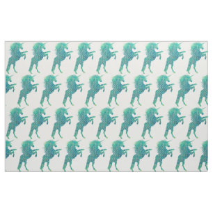 Tissu Joli bleu Polka point Unicorn