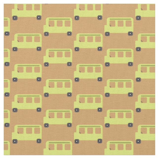 Tissu Joli bus scolaire Jaune Noir Orange Éducation (Fermer)