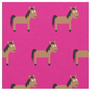 Tissu Joli Cheval Enfant Bébé Nurserie Rose Chaud