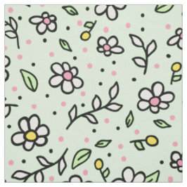 Tissu Joli Doodle Daisy Fleurs mignonnes Fille Motif