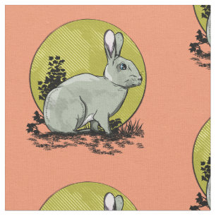 Tissu Joli lapin sauvage gris