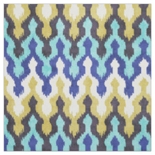 Tissu Joli motif de chevrons jaunes bleus