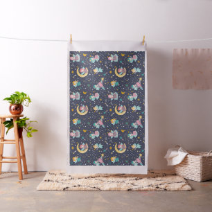 Tissu Joli motif de fées colorées