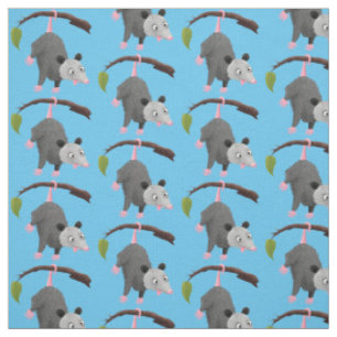 Tissu Joli opossum accroché à la branche dessin animé