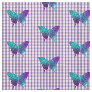 Tissu Joli papillon Turquoise violet ombre graphique