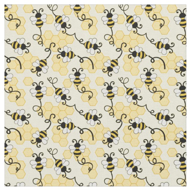 Tissu Joli petit motif abeilles (Fermer)