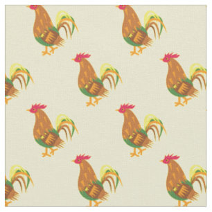 Tissu Joli poulet Rooster Enfants bébé Nursery Jaune