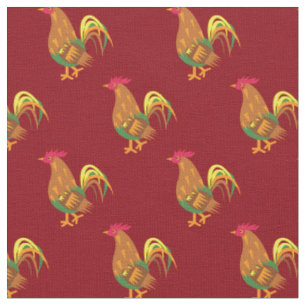 Tissu Joli poulet Rooster Enfants bébé Nursery Rouge