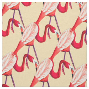 Tissu Jolie aquarelle flamingo art moderne funky