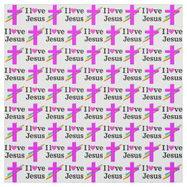 TISSU JOLIE CROIX ROSE CHRÉTIENNE (Échantillon)