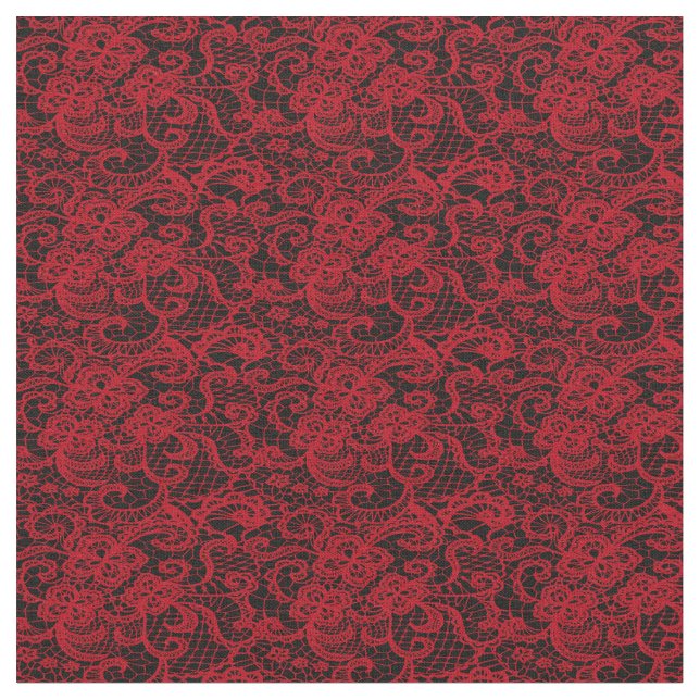 Tissu Jolie dentelle rouge délicieuse (Fermer)