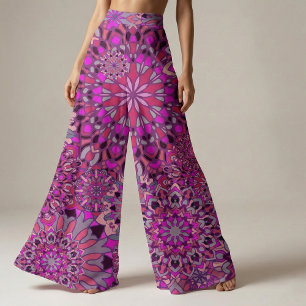 Tissu Jolie Fille Boho Chic Rose Purple Floral Mandalas