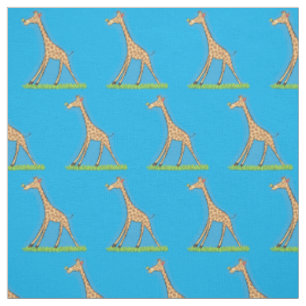 Tissu Jolie girafe avec dessin animé de papillon