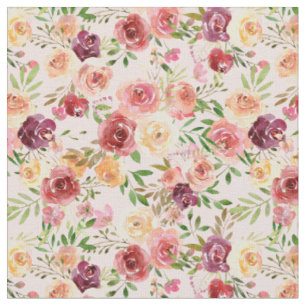 Tissu Jolie Pêche Peony Floral
