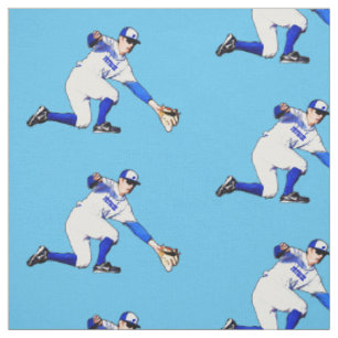 Tissu Joueur de baseball avec votre nom ou monogramme
