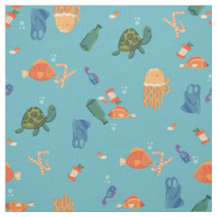 Tissu jour de la terre sous l'eau pollution bleu