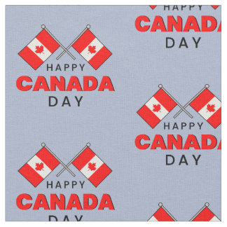 Tissu Joyeuse fête du Canada Drapeau national canadien 