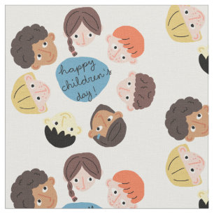Tissu joyeuse journée des enfants
