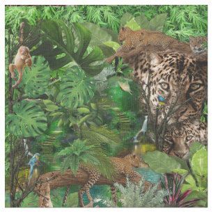 Tissu Joyeuse jungle africaine
