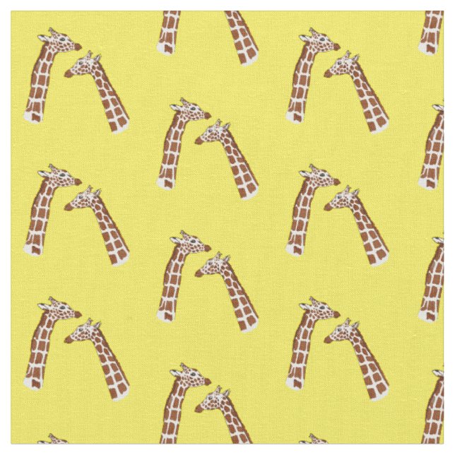 Tissu Joyeuses girafes à long cou (Fermer)