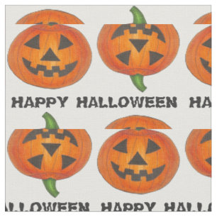 Tissu Joyeux Halloween Jack o' Lantern Citrouille sculpt