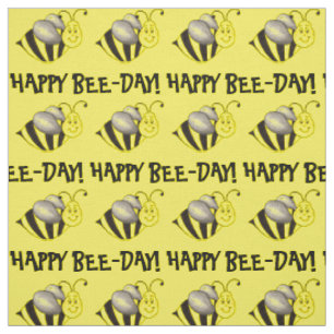 Tissu Joyeux Jour des abeilles Jaune Bumblebee Miel Anni