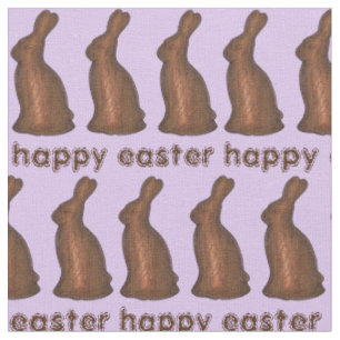 Tissu Joyeux lapin lapin au chocolat de Pâques violet