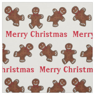 Tissu Joyeux Noël Gingerbread Homme Homme Foody