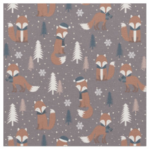 Tissu Joyeux Noël Père Noël Fox Motif