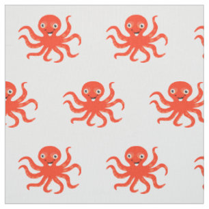 Tissu Joyeux poulpe orange
