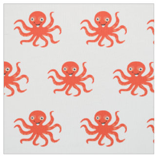 Tissu Joyeux poulpe orange