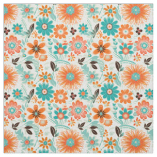 Tissu Joyeux Retro Floral tendance