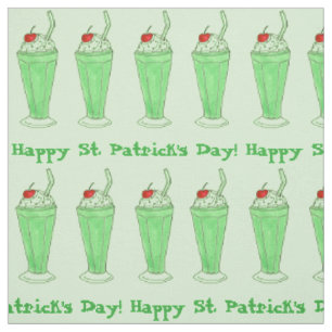 Tissu Joyeux Saint Patrick's Day Shamrock Green Shake