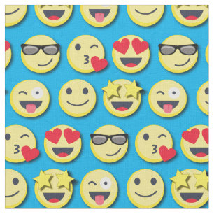 Tissu Joyeux visages mignons sourires