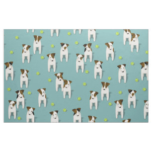 Tissu JRT PRT Terriers chiens balles de tennis turquoise