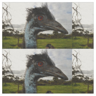 Tissu "Jumelage dans l’oeil : un regard curieux d’Emu"