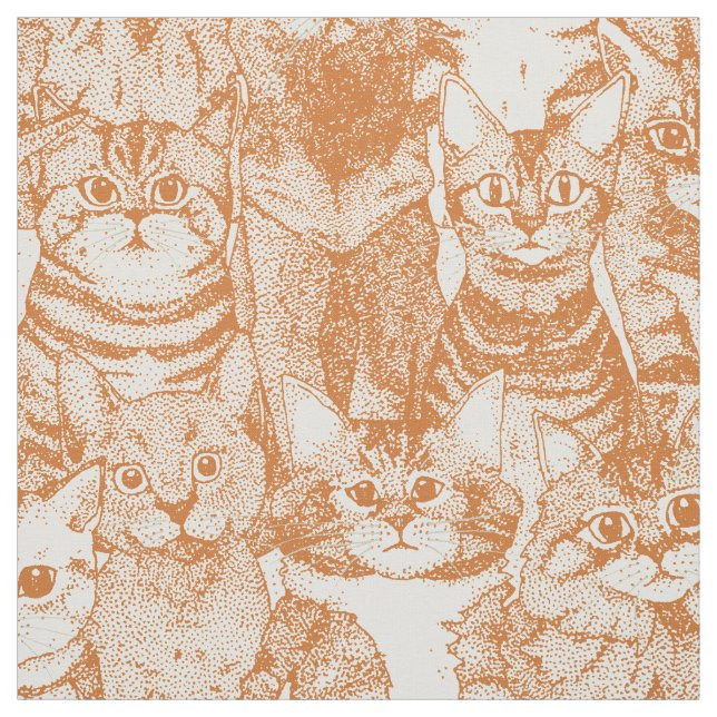 Tissu juste chatons épice (Échantillon)