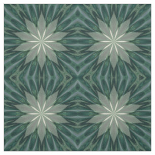 Tissu Kaleidoscope de flore verte succulente et forestiè